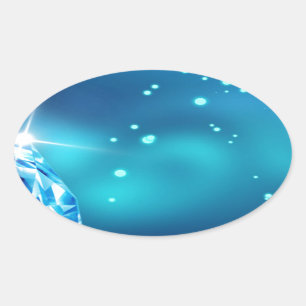 blue diamond oval sticker