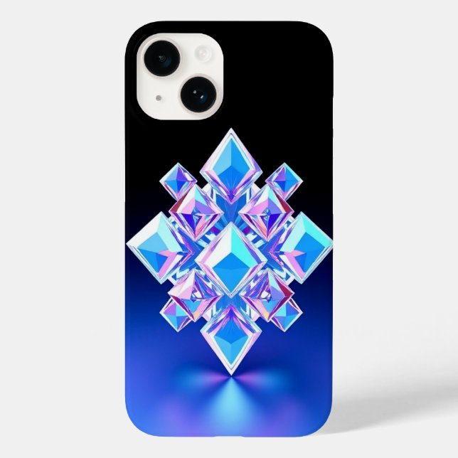 Blue Diamond Pattern Shining Emission Mobile  Case-Mate iPhone Case (Back)