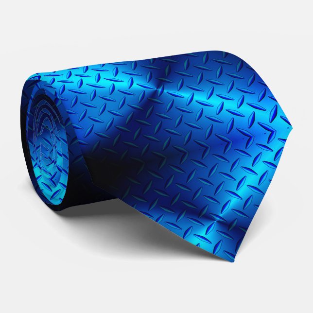Blue Diamond Plate  neck tie (Rolled)