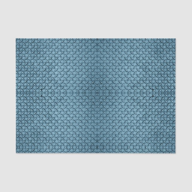Blue Diamond Plate  Tissue Paper (Front)
