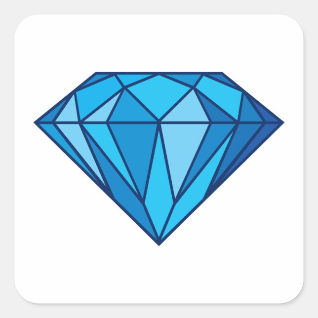 Blue Diamond Square Sticker (Front)
