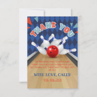 Blue Diamond Stripe Lets Strike Bowling Birthday