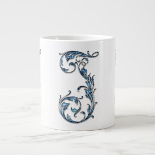 Blue Diamond Stud "J" Monogram Speciality Mug