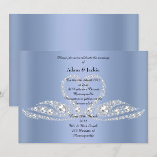 BLUE Diamond SWAN ELEGANT WEDDING Invitation