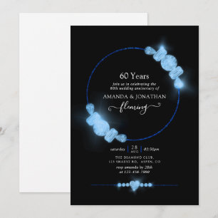Blue Diamond Wedding Anniversary Party Invitation