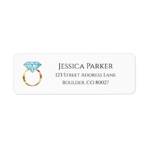 Blue Diamond Wedding Ring Engaged Return Address