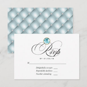 Blue Diamond Wedding RSVP Card