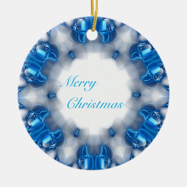 Blue Diamonds Ceramic Tree Decoration (Front)