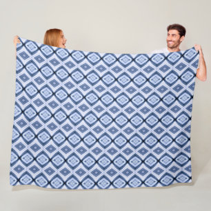 Blue Diamonds Harmony Pattern Warm Snuggly Fleece Blanket
