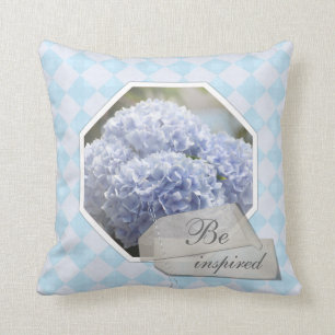 Blue Diamonds Hydrangea Flowers Cushion