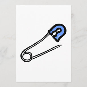 blue diaper pin invitation
