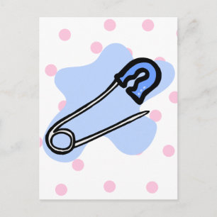 Blue Diaper Pin Postcard