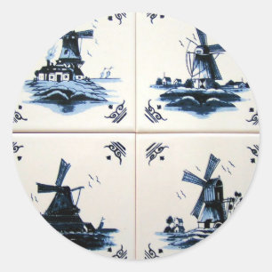 blue dig classic round sticker