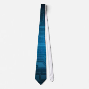 Blue Digital Binary Code Technology Tie