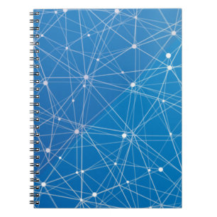 Blue digital network notebook