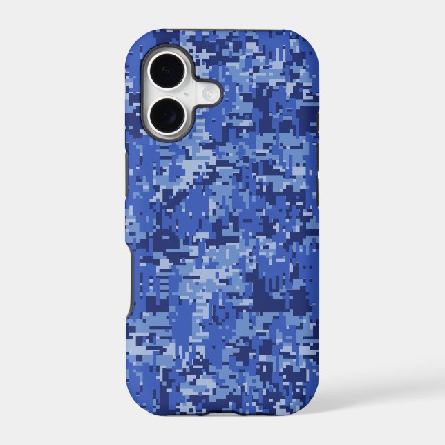 Blue Digital Pixels Camouflage Decor Texture (Back)