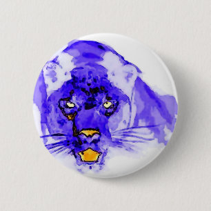 Blue Digital Pop Art Jaguar 6 Cm Round Badge
