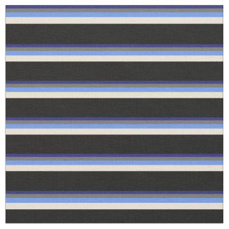 Blue, Dim Grey, Cornflower Blue, Bisque & Black Fabric