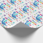 Blue Dinosaur 2nd Birthday Wrapping Paper<br><div class="desc">A special 2nd birthday gift wrap! This bright fun first birthday wrapping paper features a blue dinosaur, some pretty stars and colourful text. A cute design for someone who will be two years old. Add the 2nd birthday child's name to the gift wrap to customise it for the special boy...</div>