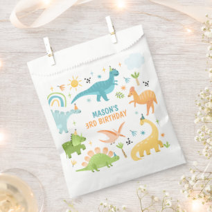 Blue Dinosaur Birthday Party Favour Bags