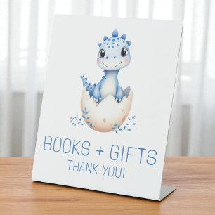 Blue Dinosaur Books and Gifts Baby Shower Sign
