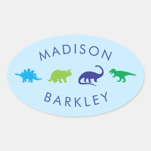 Blue Dinosaur Cute Kid Dino Envelope Seal Sticker