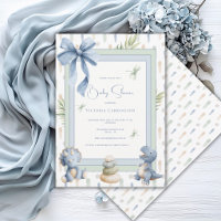 Blue Dinosaur Cute Modern Baby Shower