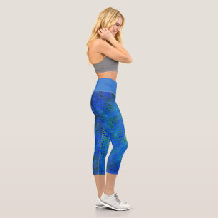 Blue Dinosaur Hide Capri Leggings