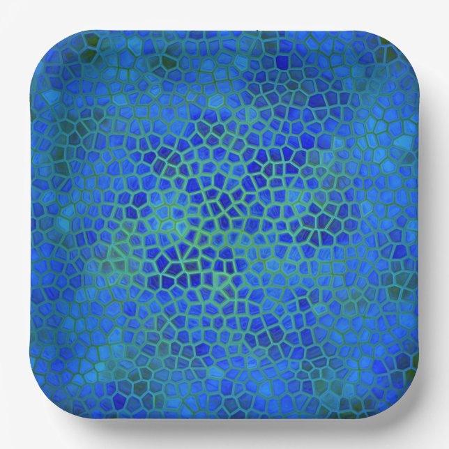 Blue Dinosaur Hide  Paper Plate (Front)