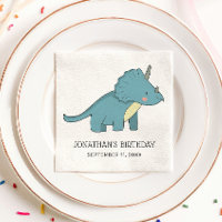 Blue Dinosaur Kids Birthday | Triceratops Dino