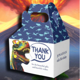 Blue dinosaur patterns kids favour box