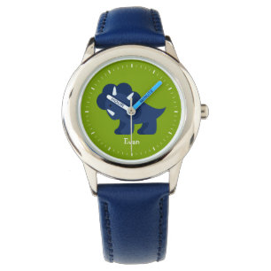 Blue Dinosaur Personalised Watch