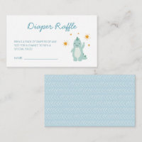 Blue Dinosaur Stars Boy Baby Diaper Raffle