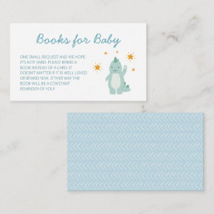 Blue Dinosaur Stars Boy Books for Baby Request Enclosure Card