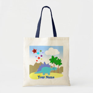 Blue Dinosaur & Stars Vulcano Bag/ Tote Bag