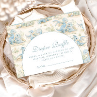 Blue Dinosaur Storybook Baby Shower Diapper Raffle