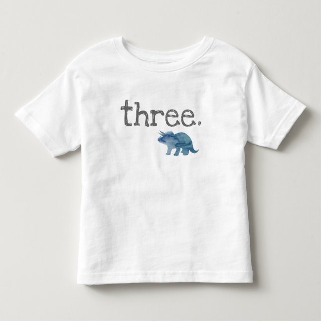 Blue Dinosaur Third Birthday T-shirt (Front)