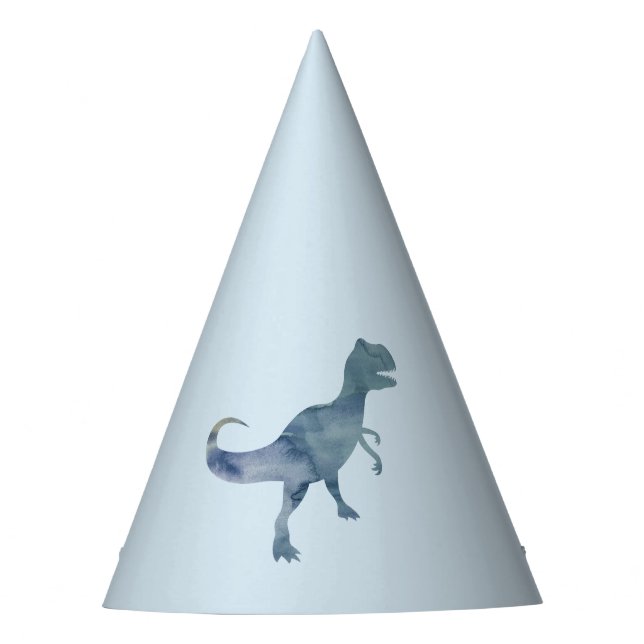 Blue Dinosaur Trex Party Hat (Front)