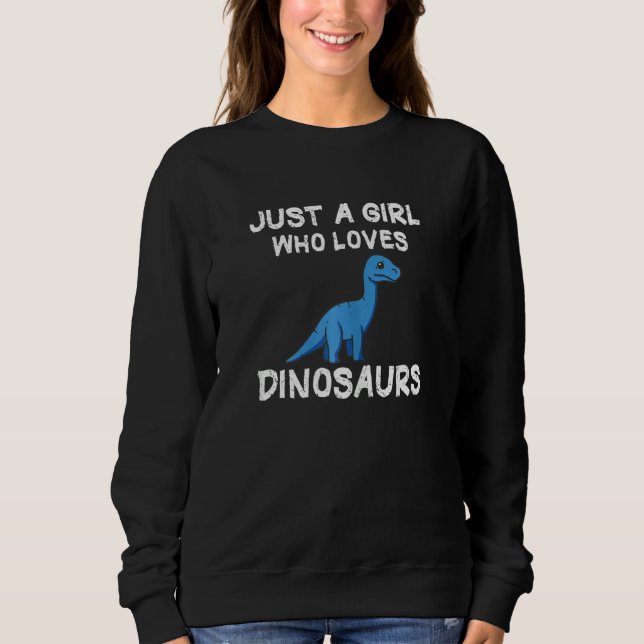 Blue Dinosaurs Girl Sweatshirt (Front)