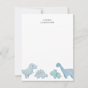 Blue Dinosaurs Kids Note Card