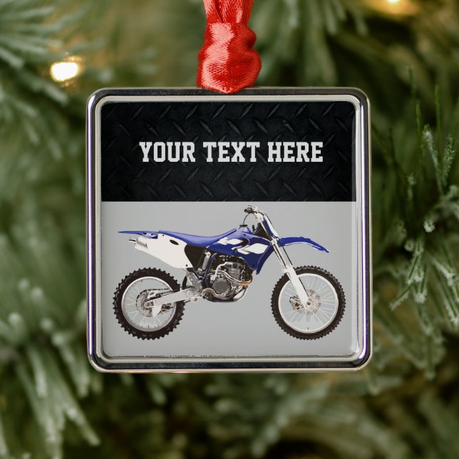  Blue Dirt Bike Sports Boy Christmas Boy  Metal Tree Decoration (Tree)