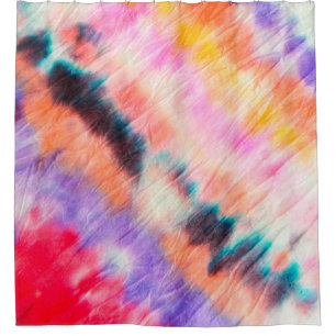Blue Dirty Art Painting. Tie Dye Texture. Purple B Shower Curtain