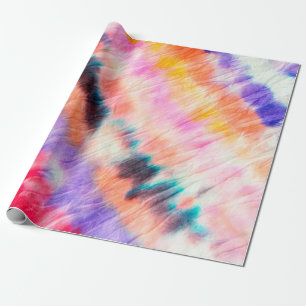 Blue Dirty Art Painting. Tie Dye Texture. Purple B Wrapping Paper