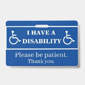 Blue Disability Badge ID Badge
