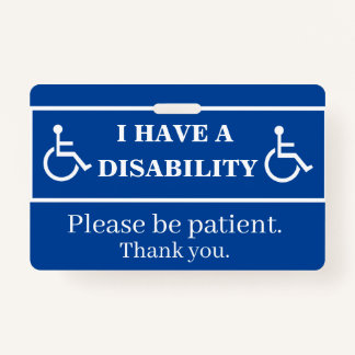 Blue Disability Badge  ID Badge