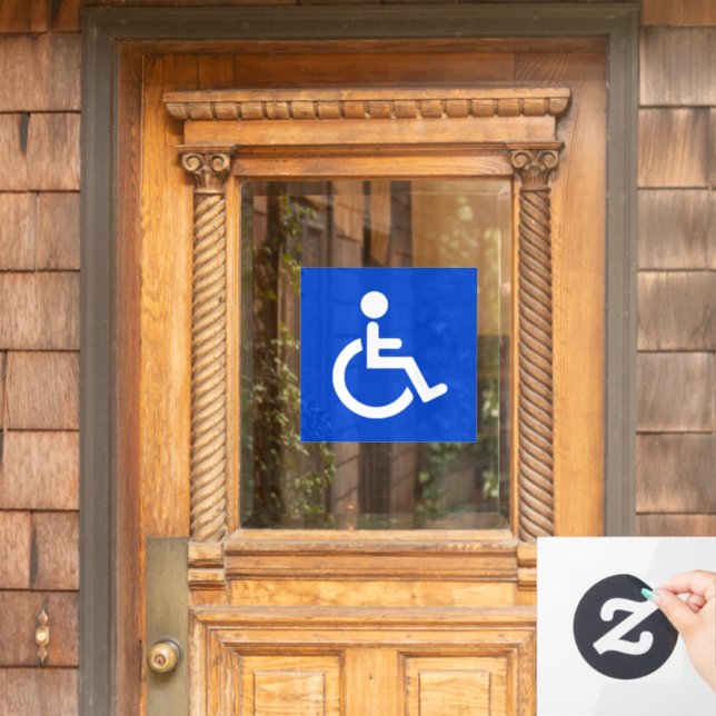 Blue disabled symbol window cling (Home Door)
