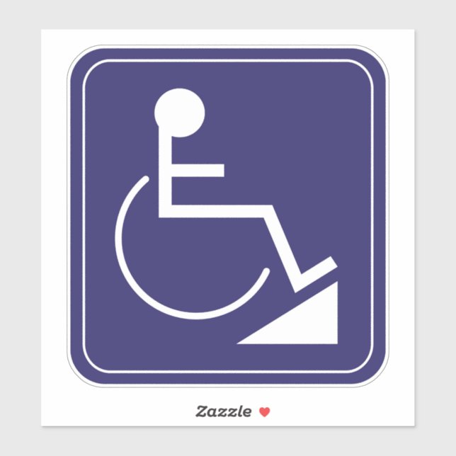 Blue Disabled Wheelchair Ramp Sticker (Sheet)