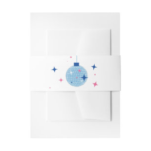 Blue Disco Ball Santorini Greek/ Spanish themed Invitation Belly Band