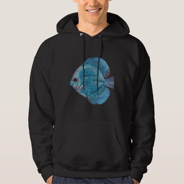 Blue Discus Fish 77 Hoodie (Front)