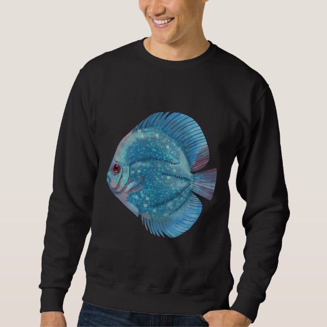 Blue Discus Fish 77 Sweatshirt (Front)